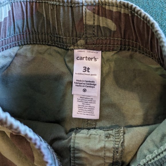 EUC Carter's Boy's Green Camouflage Pants 3T 💙 - Picture 3 of 3
